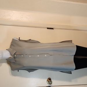 Norton McNaughton Women's Sleeveless Tunic W/ Self Belt Gray Size L Office